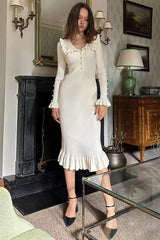 Rhea | Knit Dress with Peter Pan Collar