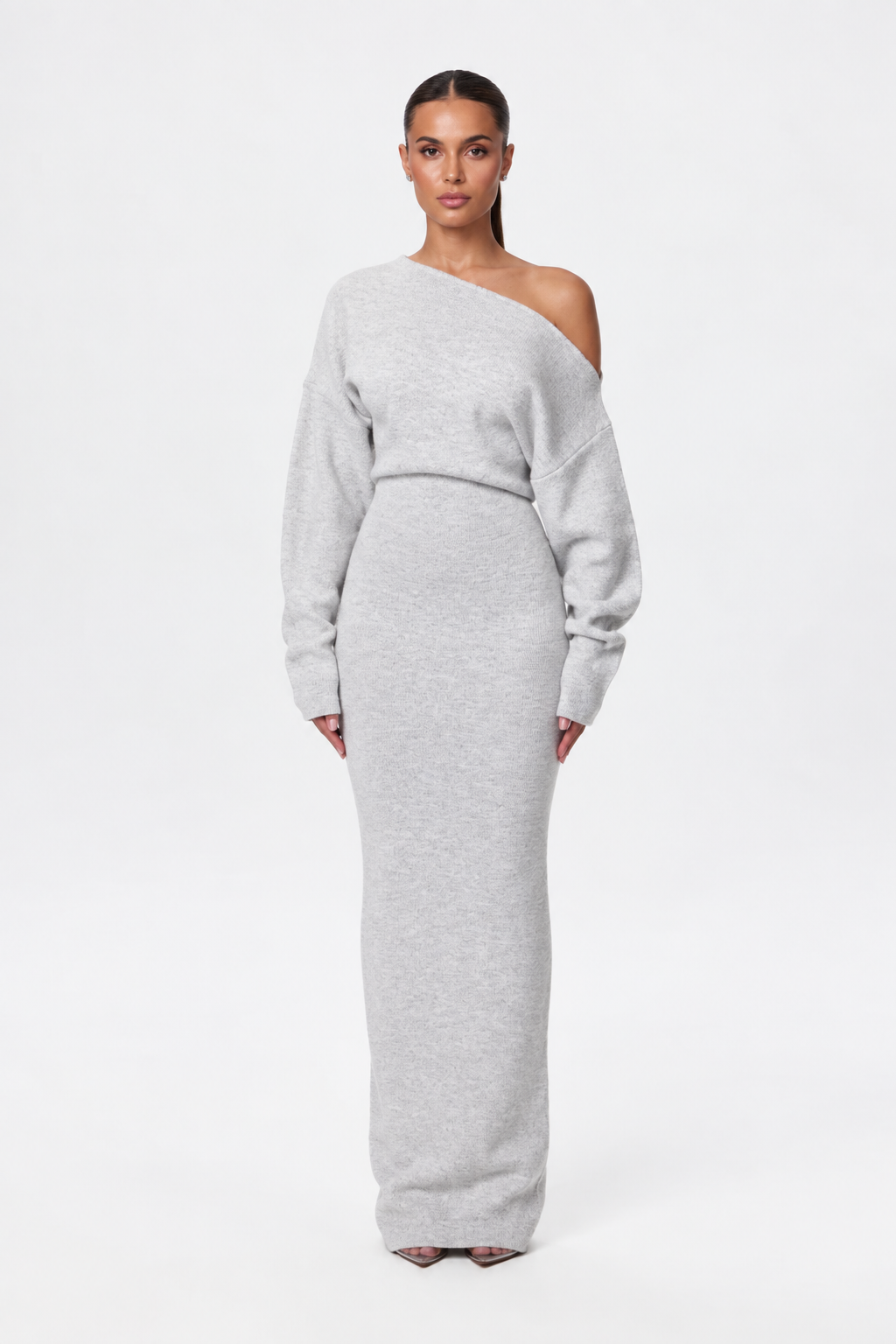 Rowan | Elegant Off-Shoulder Knit Maxi Dress