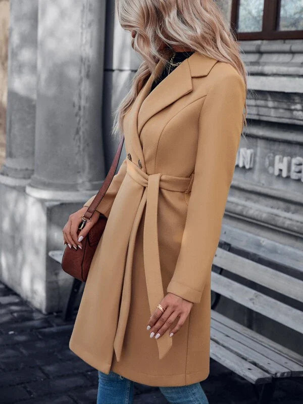 Isabella | Women's Belted A-Line Double-Breasted Coat