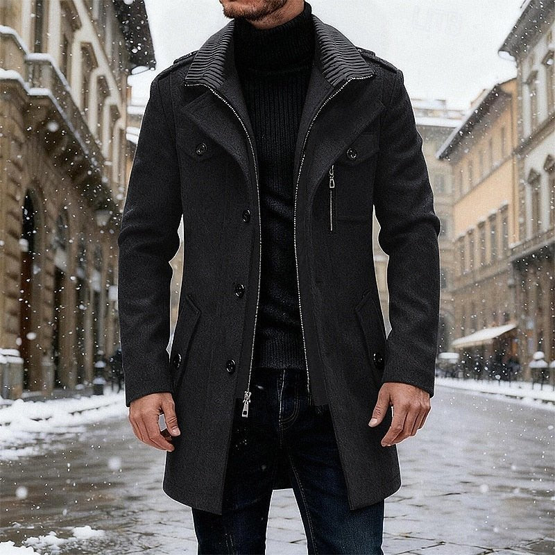 Dorothea | Men’s Tailored Trench Coat with Lapel Collar