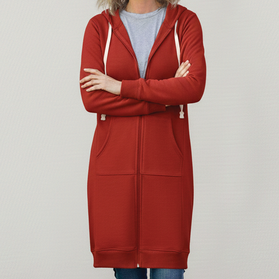 Maya | Cozy Long Zip-Up Hoodie for Women