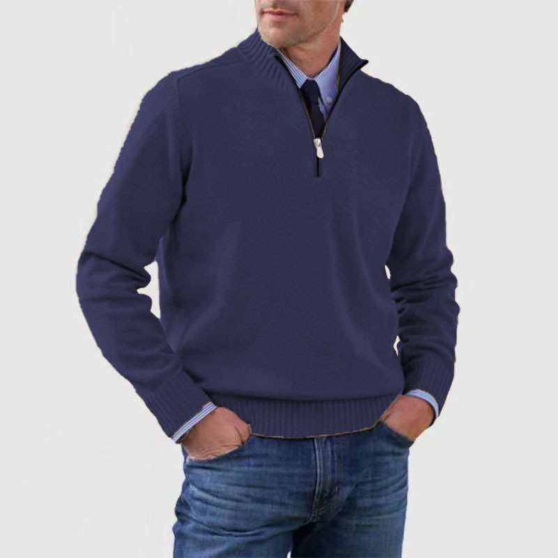 Victor | Quarter-Zip Knit Sweater with Stand Collar