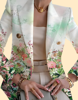 Georgia | Elegant Floral-Trim Blazer for Women