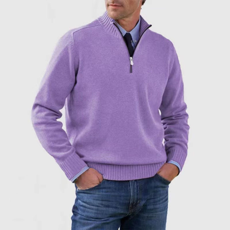 Victor | Quarter-Zip Knit Sweater with Stand Collar