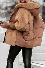 Olivia | Elegant Hooded Jacket with Plush Panel Design