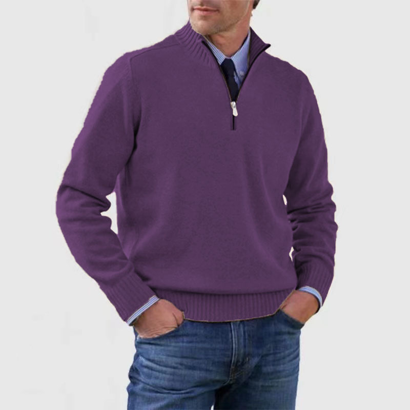 Victor | Quarter-Zip Knit Sweater with Stand Collar