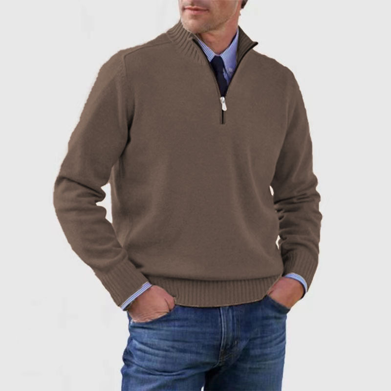 Victor | Quarter-Zip Knit Sweater with Stand Collar