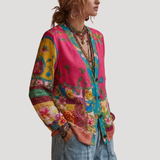 Monica | Embroidered Floral Button-Front Cardigan