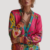 Monica | Embroidered Floral Button-Front Cardigan