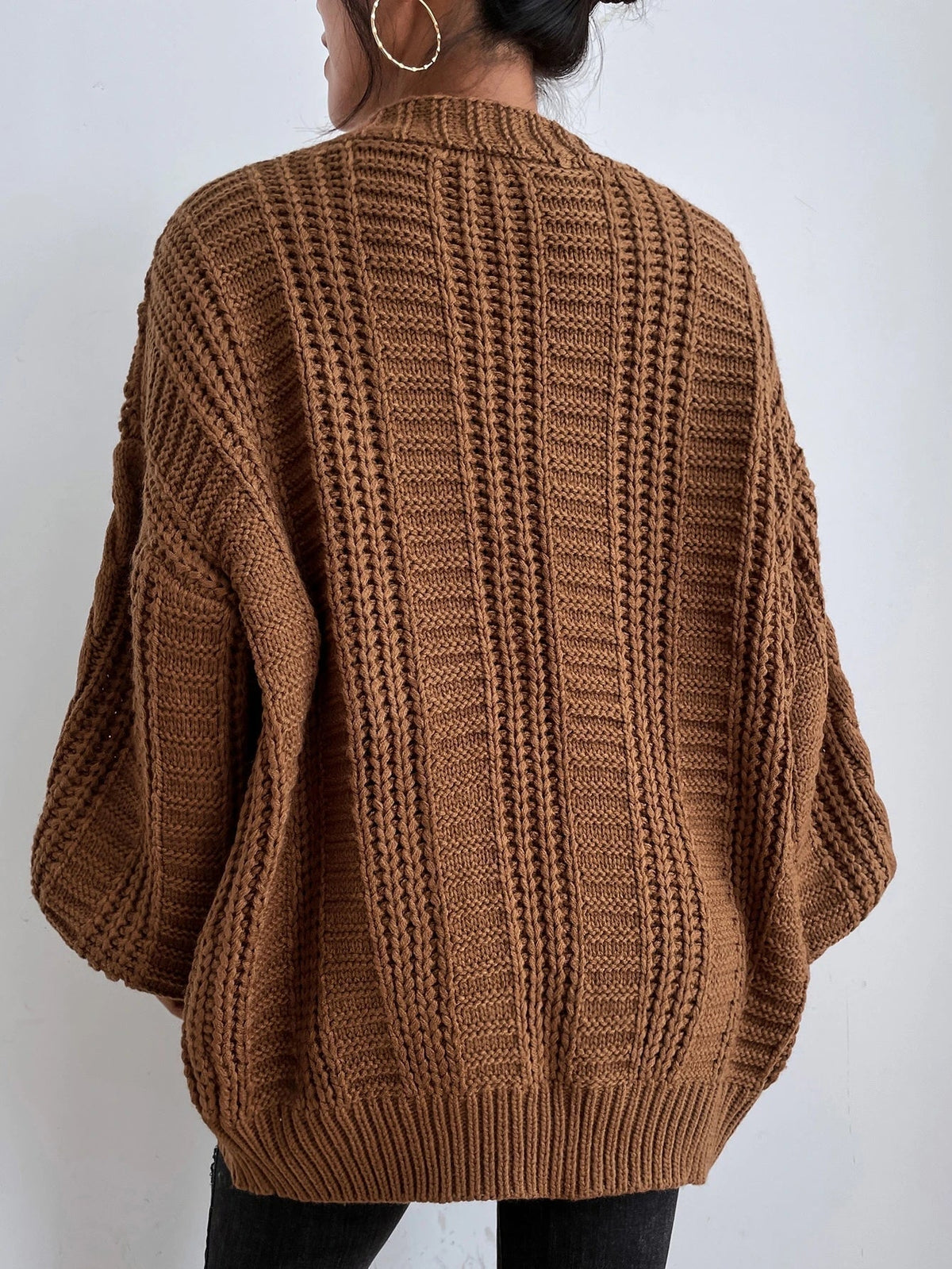 Hazel | Oversized Chunky Cable-Knit Cardigan