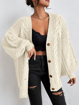 Hazel | Oversized Chunky Cable-Knit Cardigan