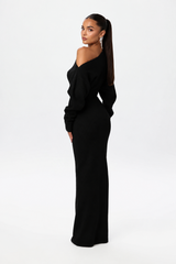 Rowan | Elegant Off-Shoulder Knit Maxi Dress