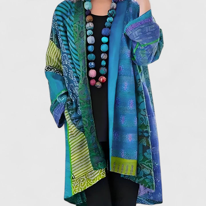 Samantha | Elegant Patterned Open-Front Cardigan