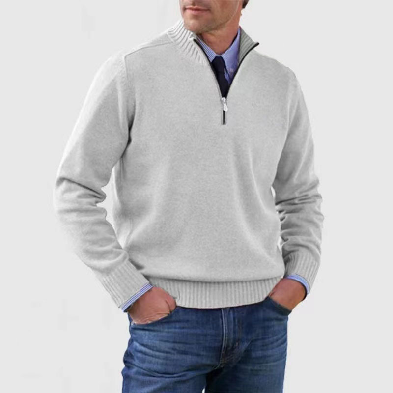 Victor | Quarter-Zip Knit Sweater with Stand Collar