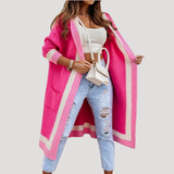 Sasha | Longline Knit Cardigan with Stripe Detail