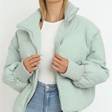 Adeline | Cropped Hooded Puffer Jacket for Women