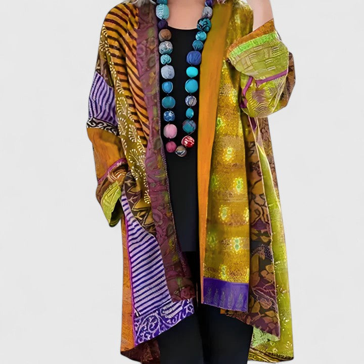 Samantha | Elegant Patterned Open-Front Cardigan