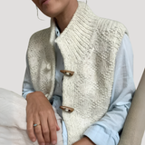 Nadine | Elegant Sleeveless Knit Cardigan with Toggle Buttons