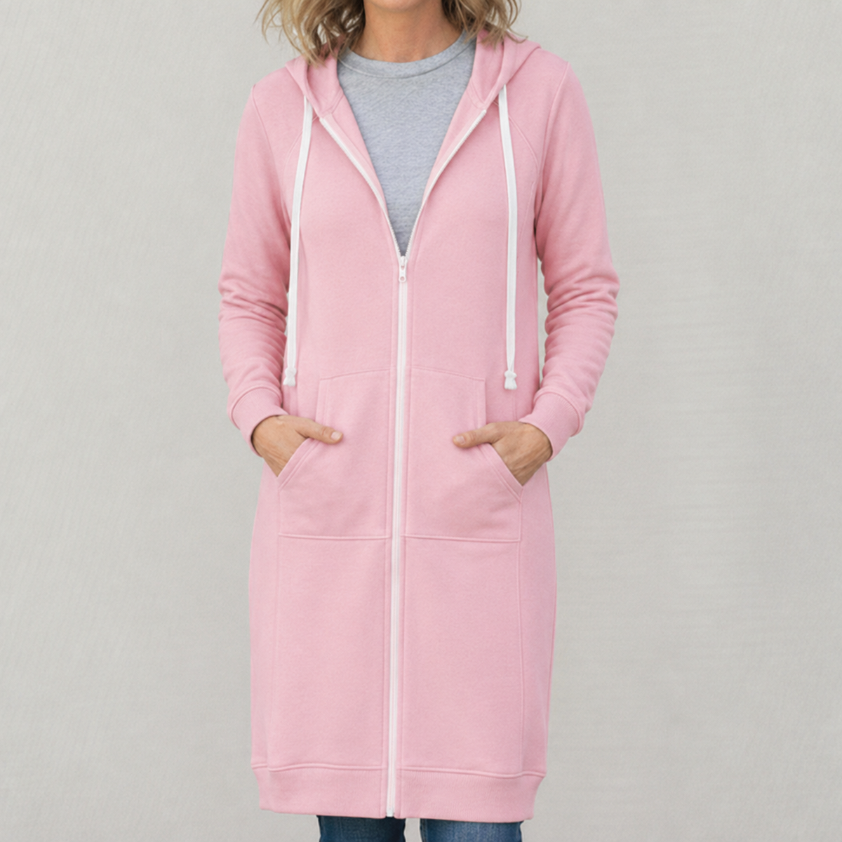 Maya | Cozy Long Zip-Up Hoodie for Women