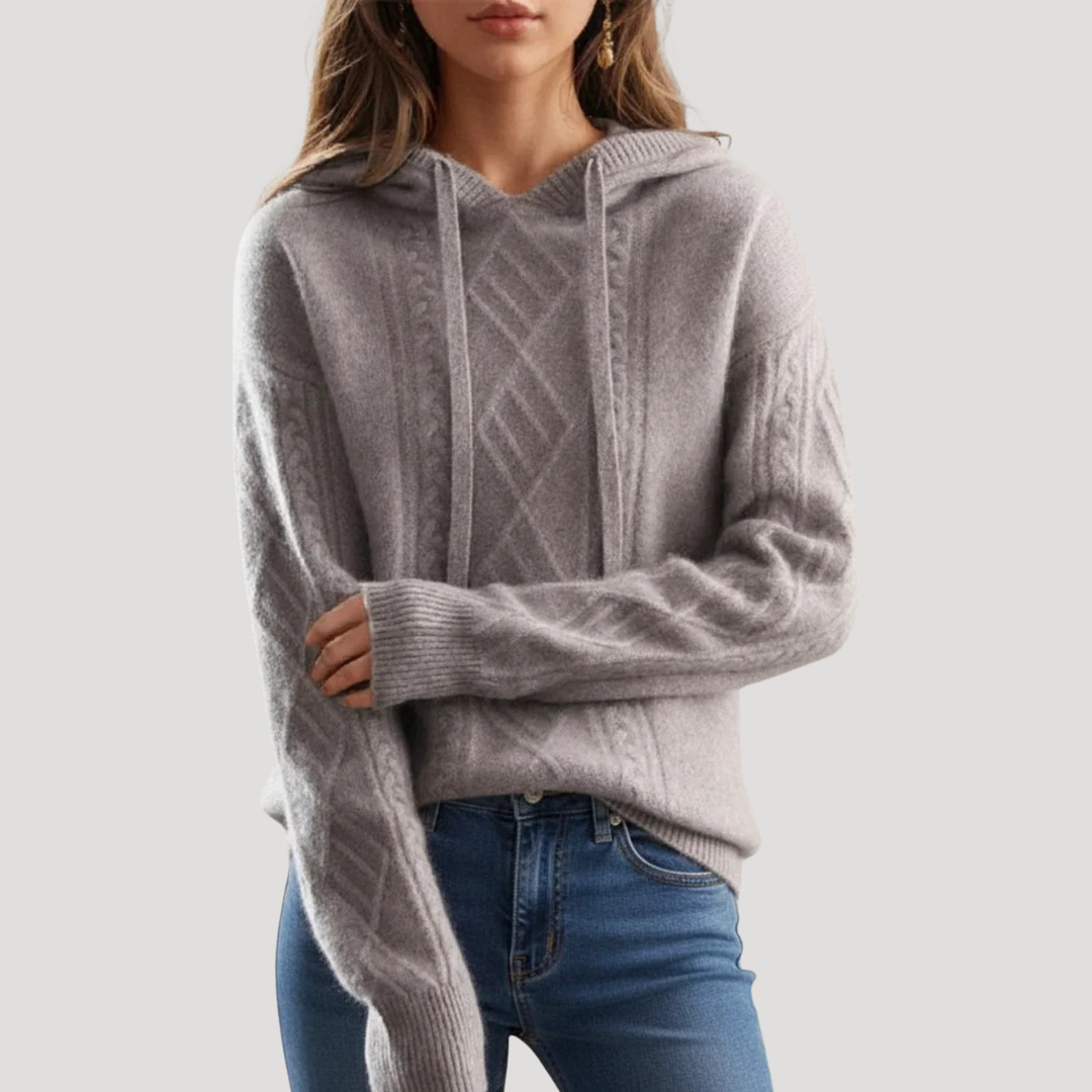 Uma | Cable-Knit Hooded Jumper for Women