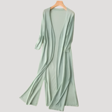 Quinley | Long Open-Front Cardigan with Waist Tie