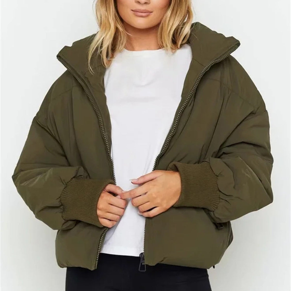 Adeline | Cropped Hooded Puffer Jacket for Women
