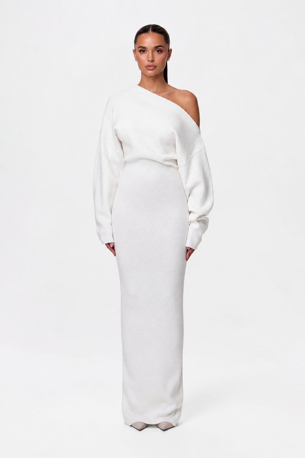 Rowan | Elegant Off-Shoulder Knit Maxi Dress