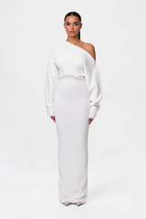 Rowan | Elegant Off-Shoulder Knit Maxi Dress