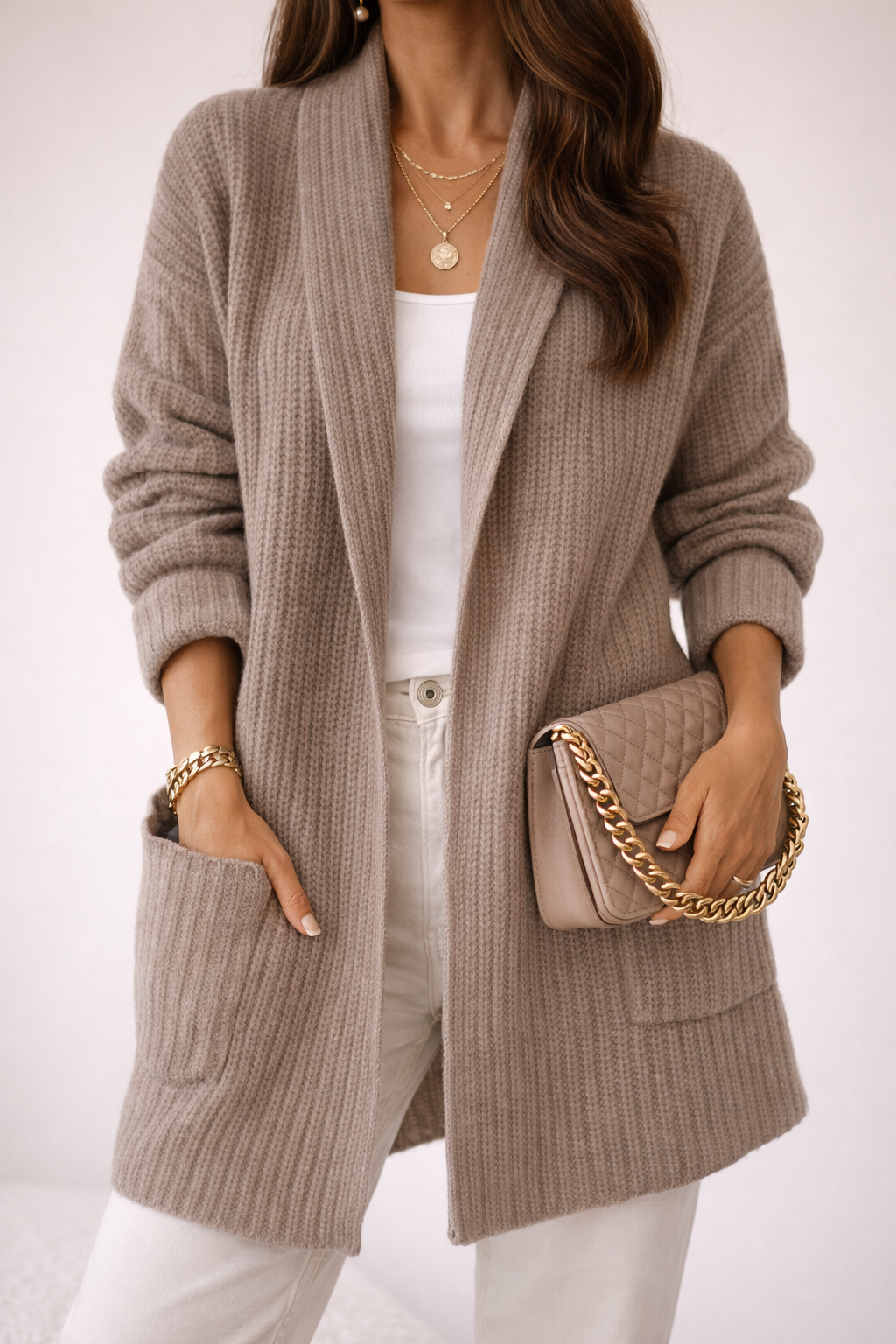 Olivia | Cozy Oversized Cardigan with Shawl Collar and Pockets