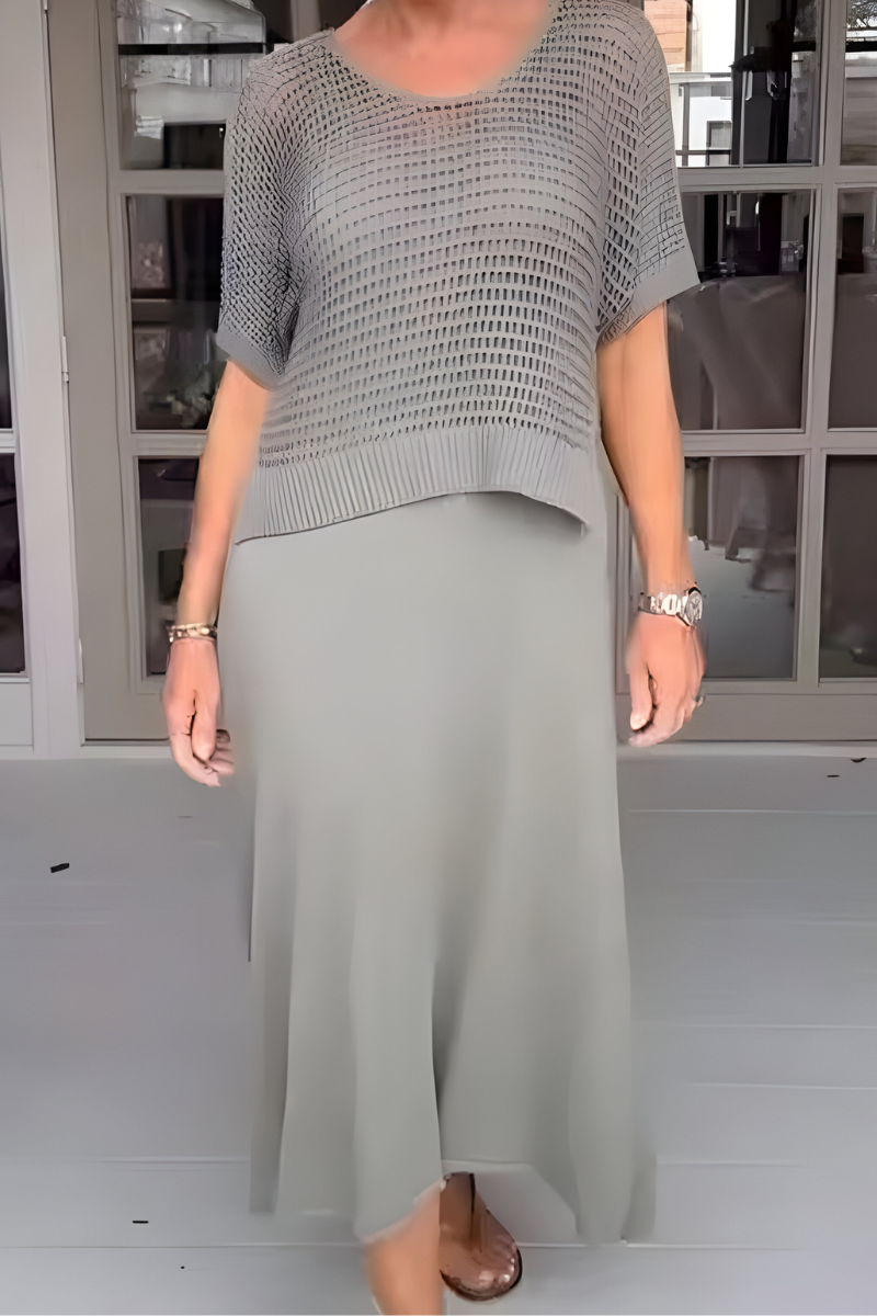 Isla | Elegant Summer Dress with Knitted Top