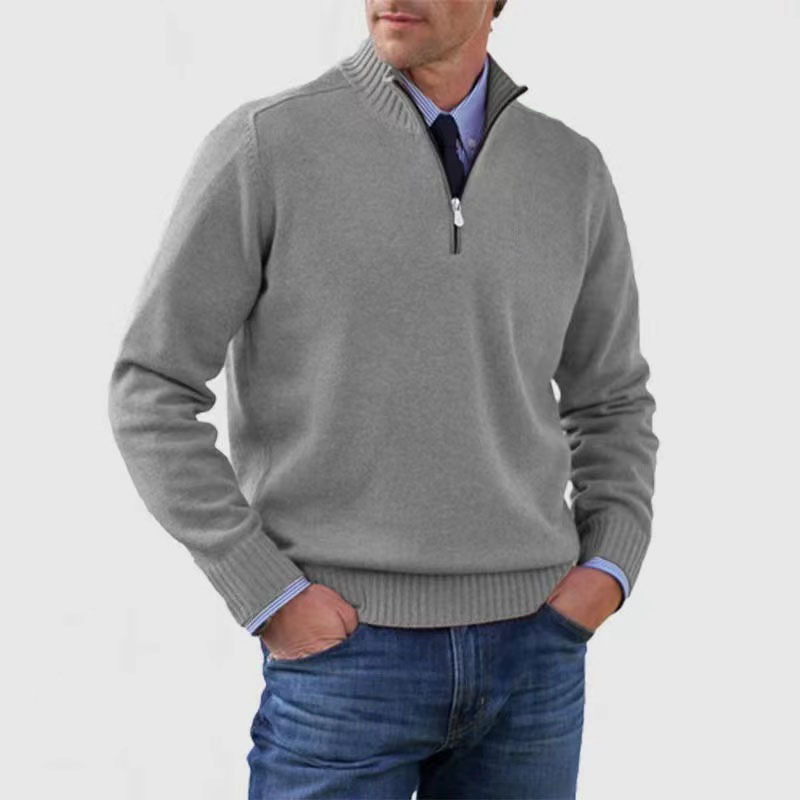 Victor | Quarter-Zip Knit Sweater with Stand Collar
