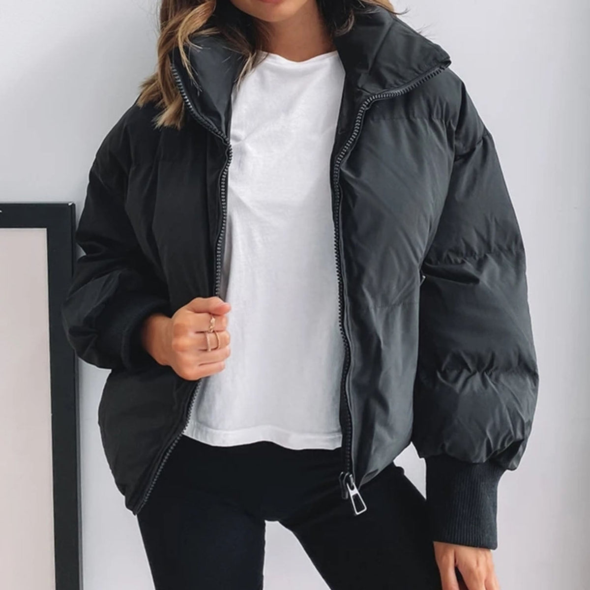Adeline | Cropped Hooded Puffer Jacket for Women