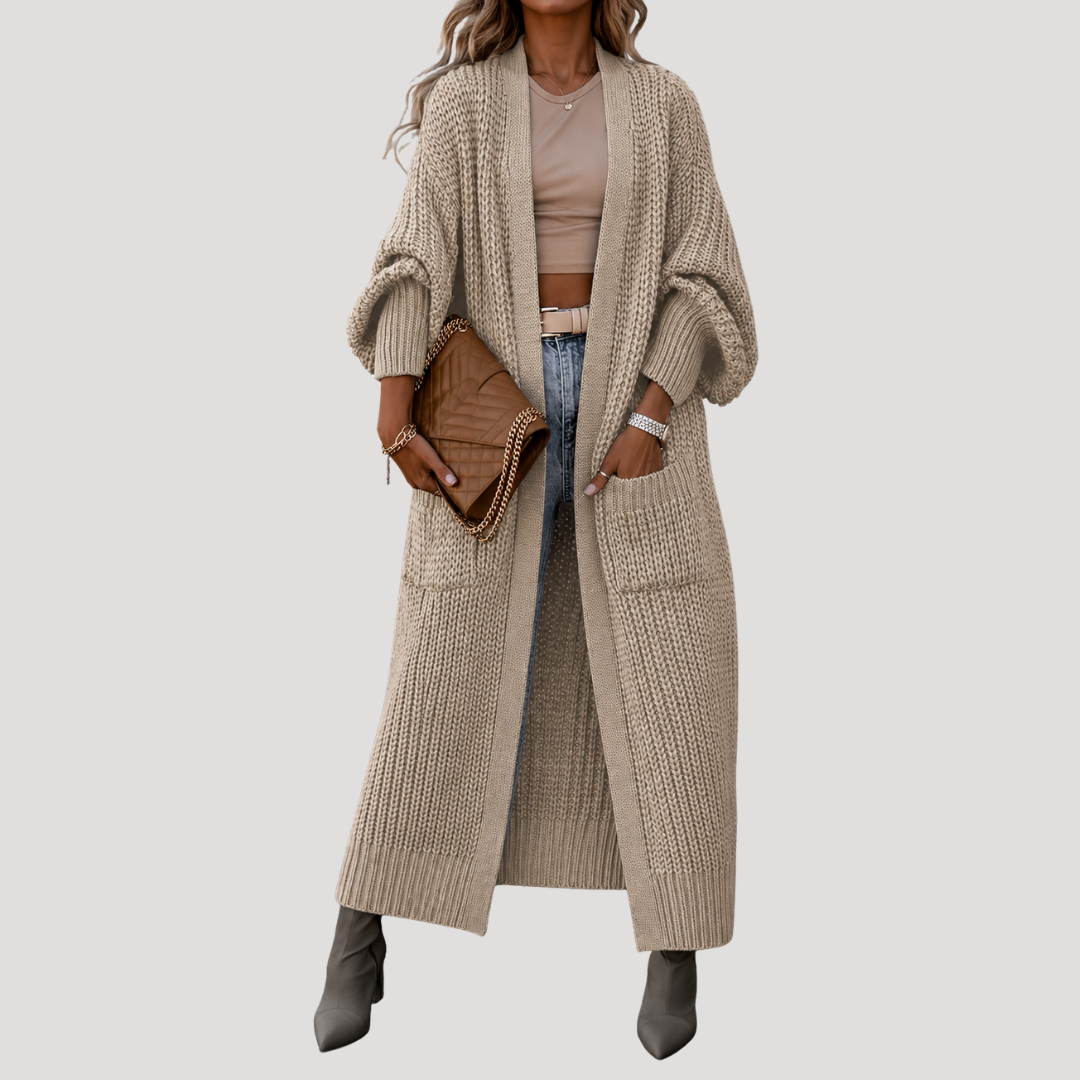 Ophelia | Oversized Long Cardigan with Front Pockets