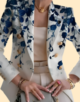 Georgia | Elegant Floral-Trim Blazer for Women