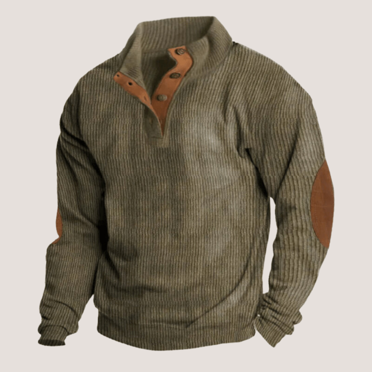 Theresa | Men’s Ribbed Button-Placket Sweater