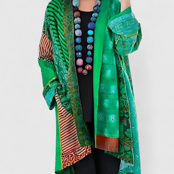 Samantha | Elegant Patterned Open-Front Cardigan