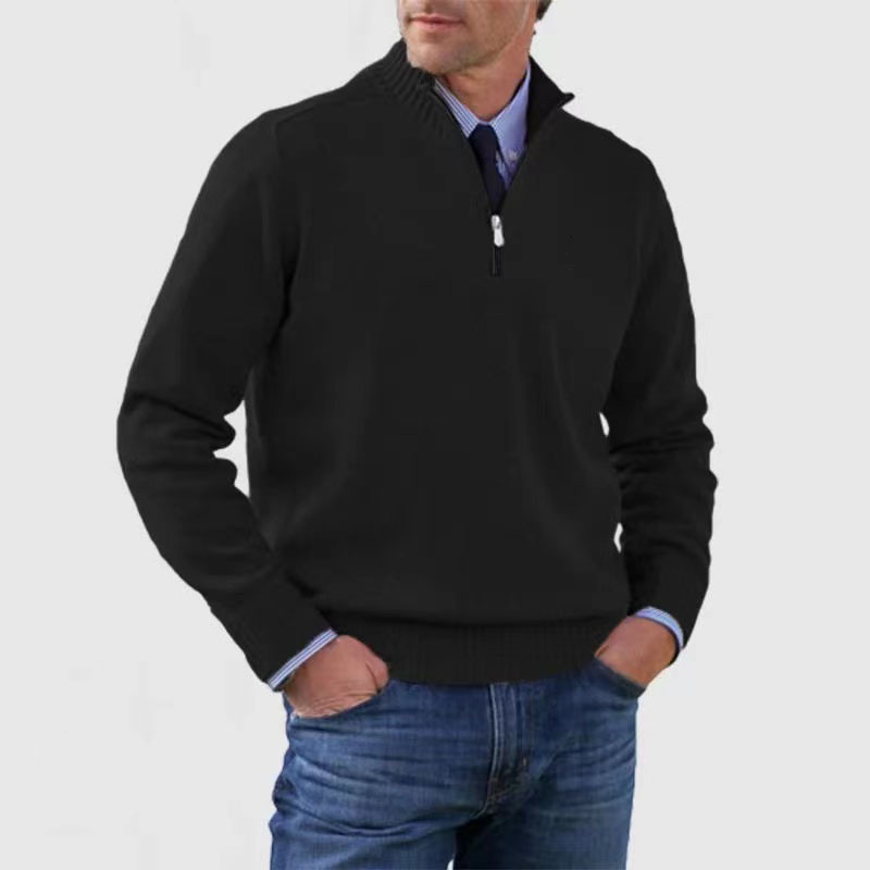 Victor | Quarter-Zip Knit Sweater with Stand Collar