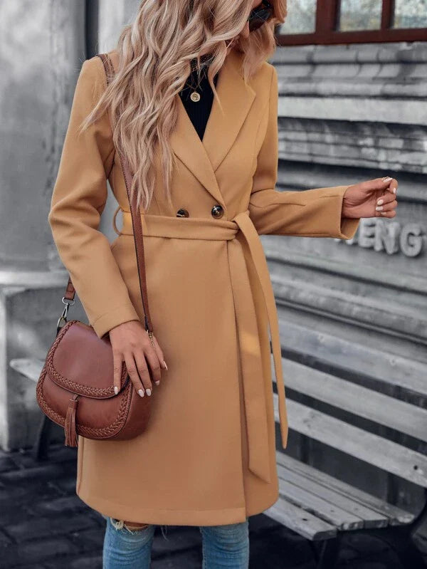 Isabella | Women's Belted A-Line Double-Breasted Coat