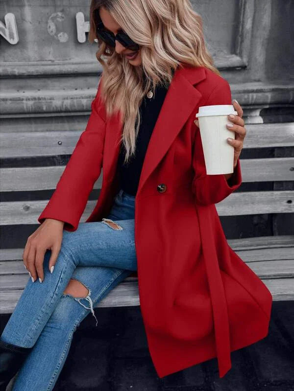Isabella | Women's Belted A-Line Double-Breasted Coat