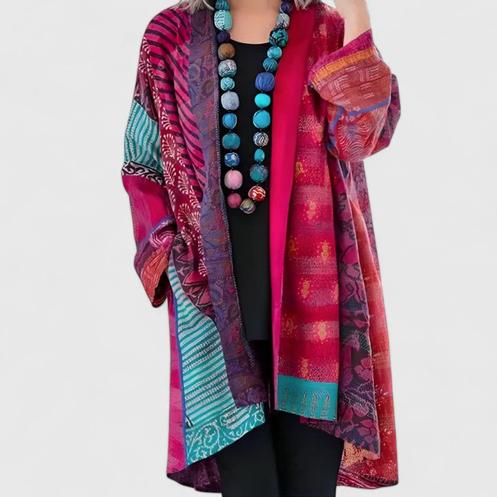 Samantha | Elegant Patterned Open-Front Cardigan