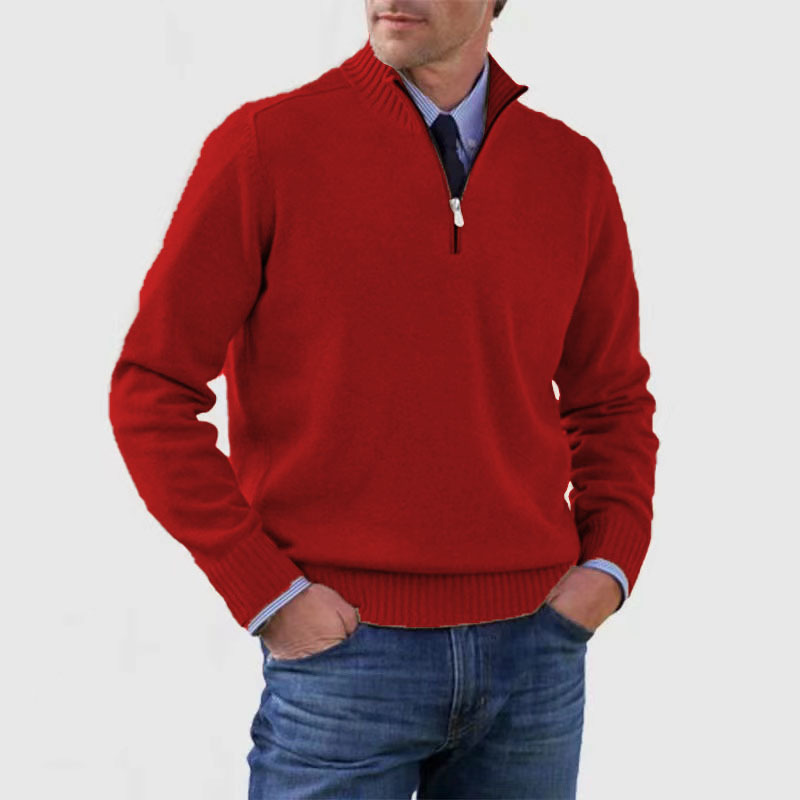 Victor | Quarter-Zip Knit Sweater with Stand Collar