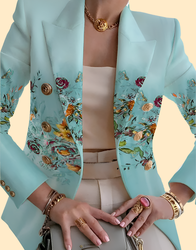 Georgia | Elegant Floral-Trim Blazer for Women