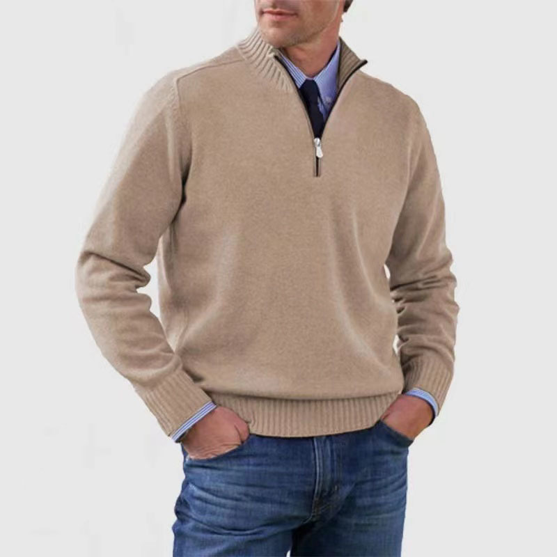 Victor | Quarter-Zip Knit Sweater with Stand Collar