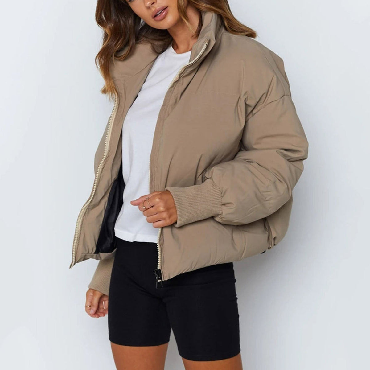 Adeline | Cropped Hooded Puffer Jacket for Women