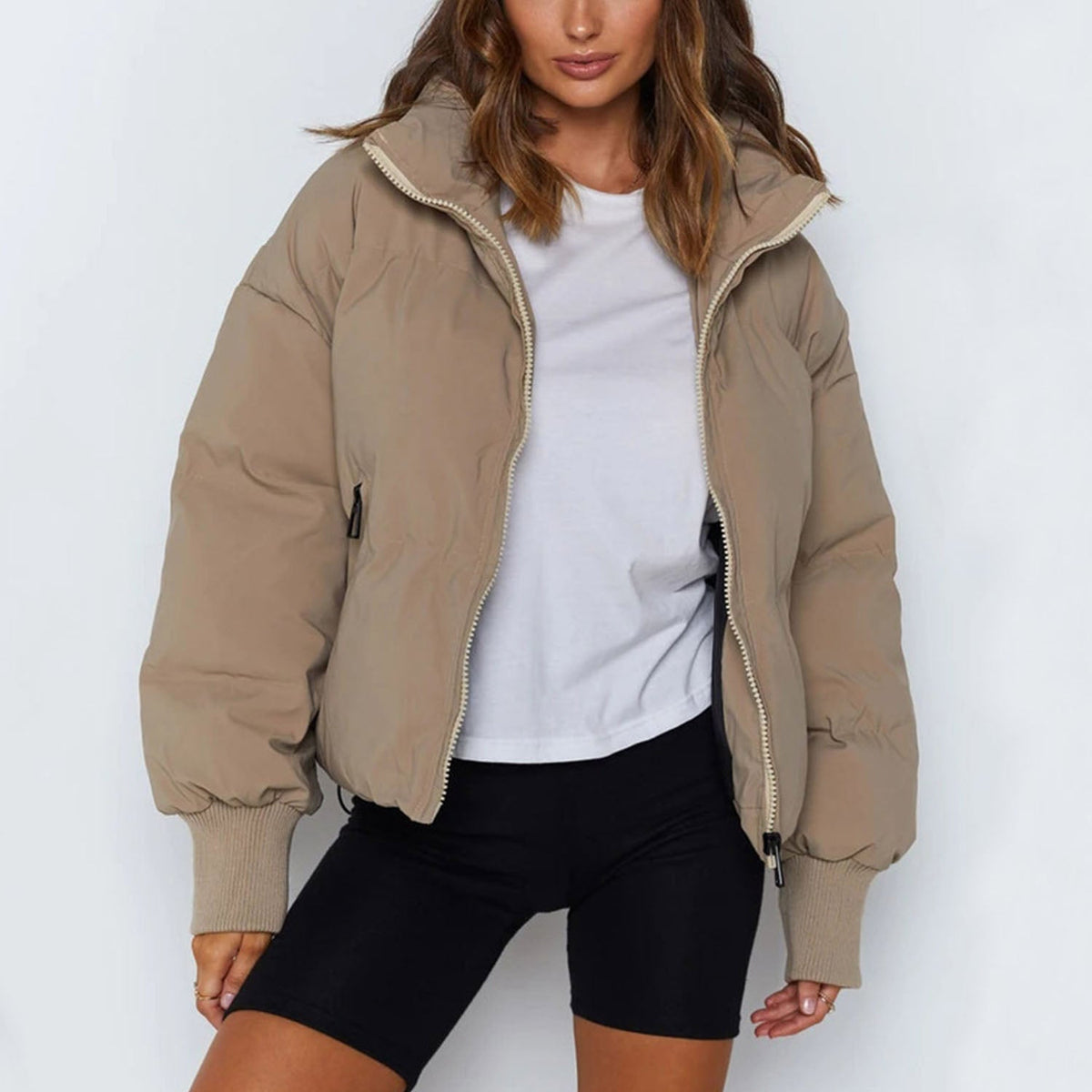 Adeline | Cropped Hooded Puffer Jacket for Women