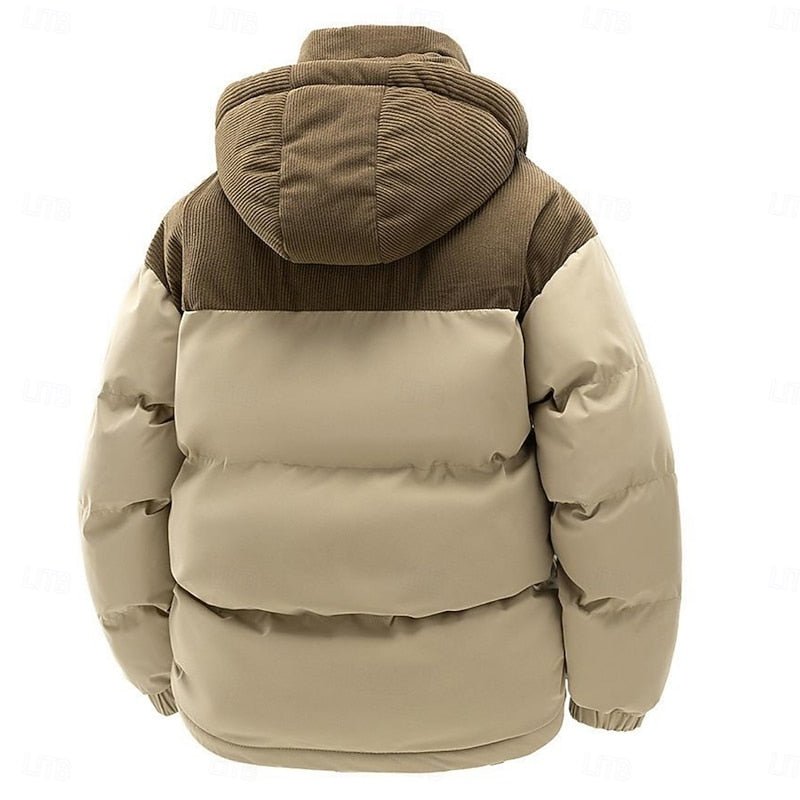 Annalise | Men's Hooded Puffer Jacket with Colour-Block Design