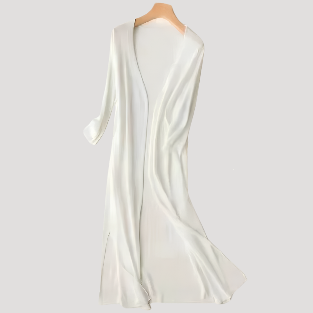 Quinley | Long Open-Front Cardigan with Waist Tie