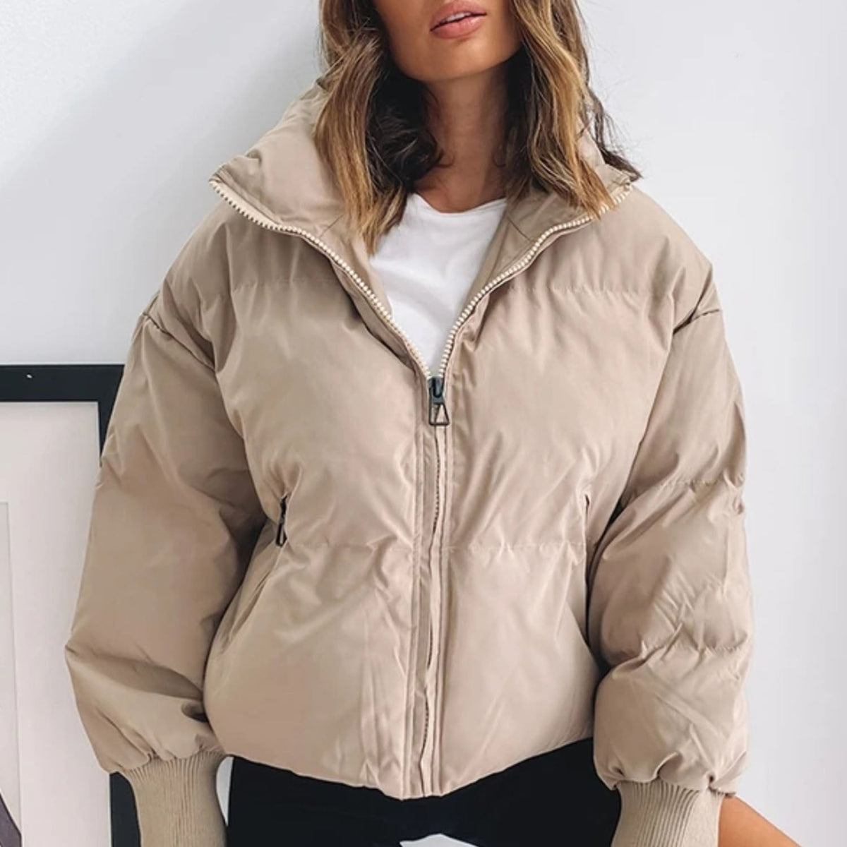 Adeline | Cropped Hooded Puffer Jacket for Women