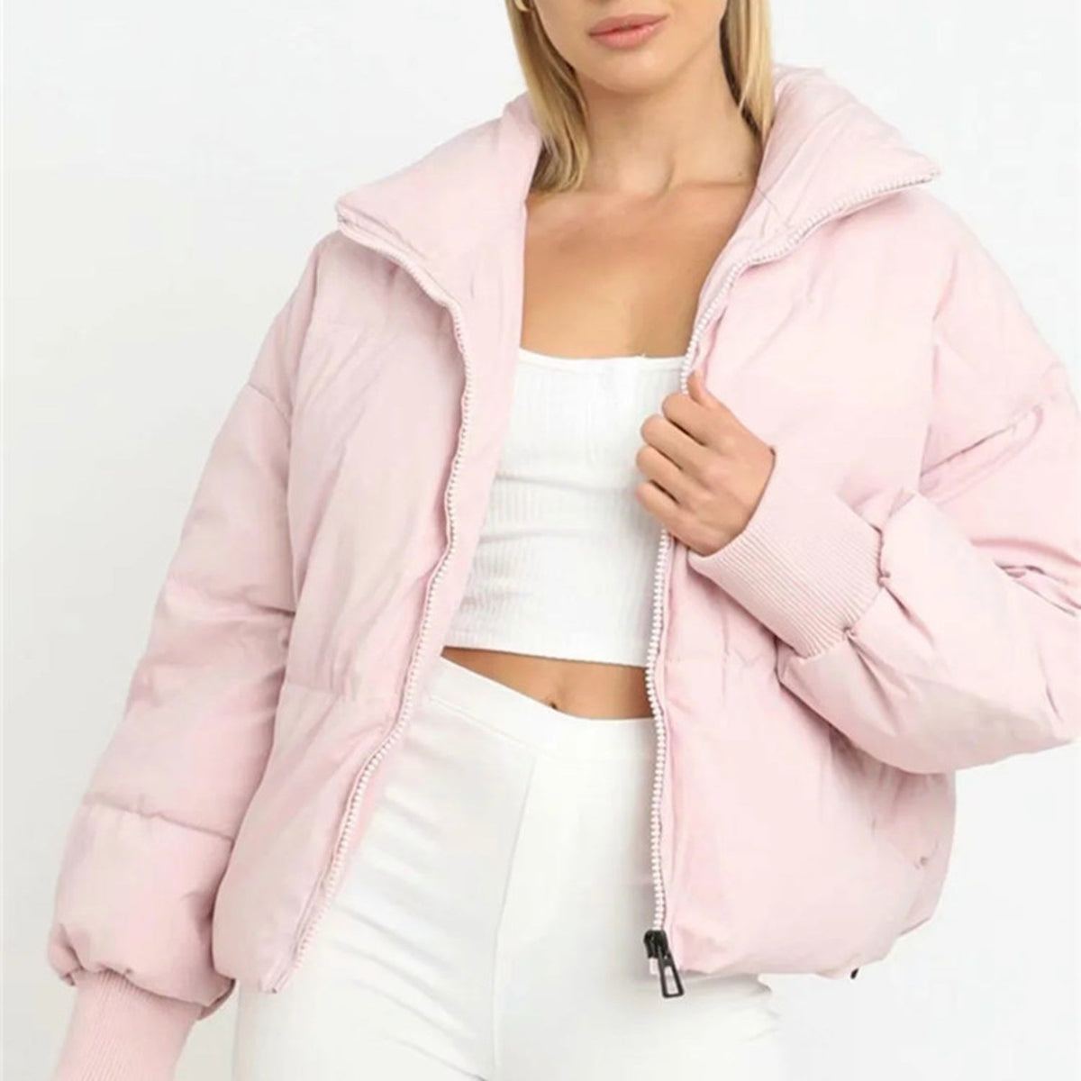 Adeline | Cropped Hooded Puffer Jacket for Women