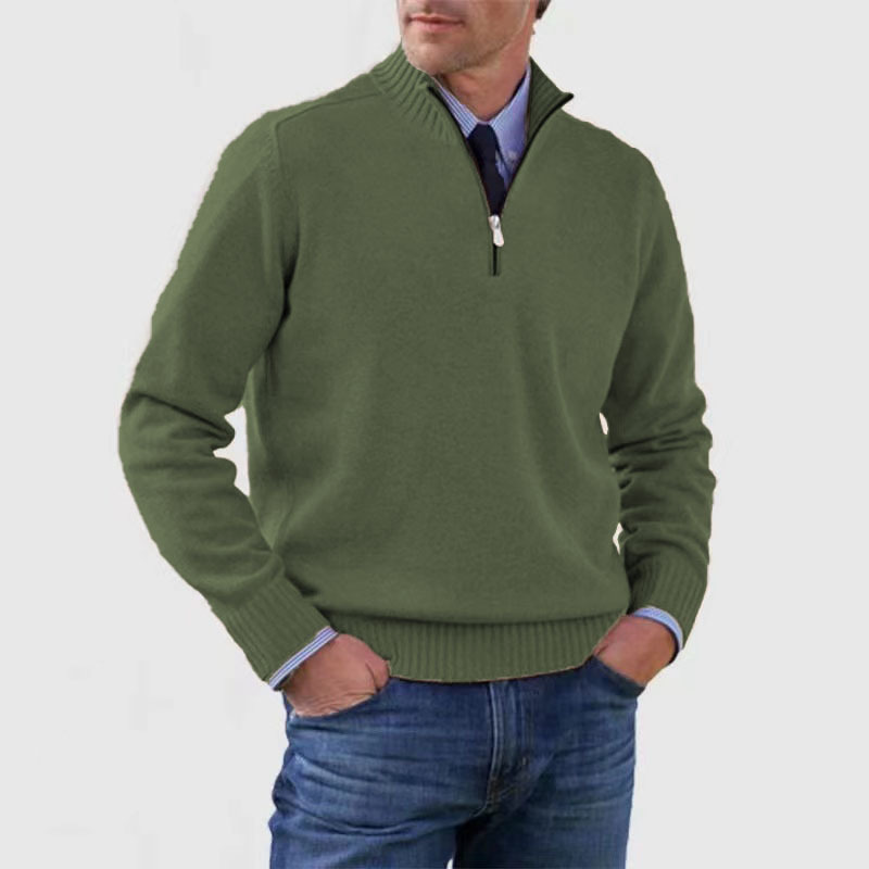 Victor | Quarter-Zip Knit Sweater with Stand Collar